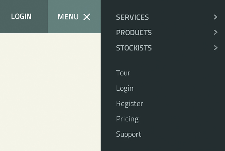 Secondary Expandable Navigation