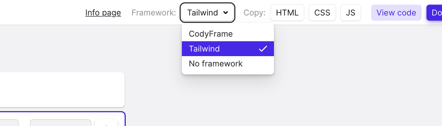 framework selector