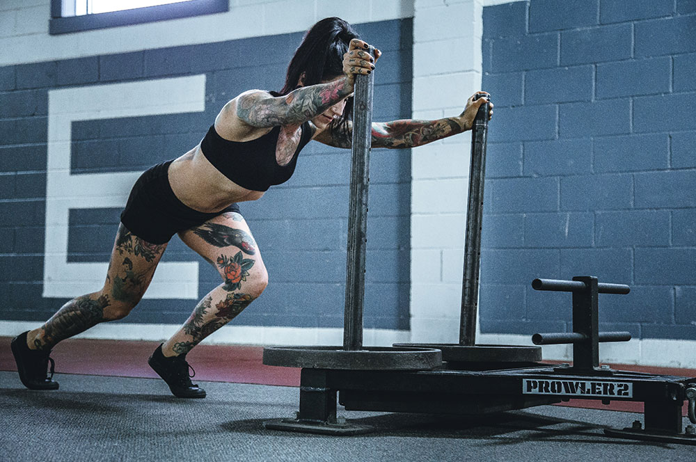 Woman athlete doing crossfit