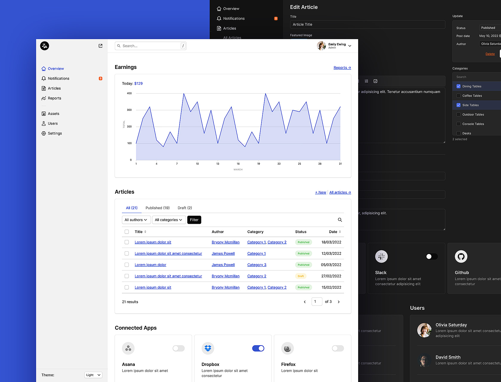 Nettuno - A premium HTML, CSS, vanilla JS, content management template created by the CodyHouse team.